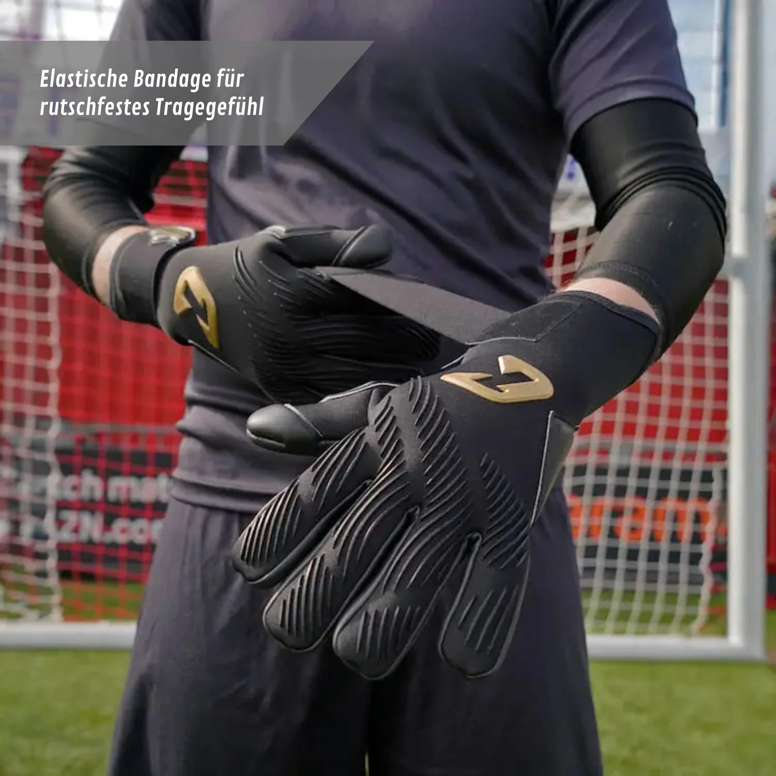 Fussballhandschuhe Invictus Black Gold Gr. 7 Torwart Goalie Handschuhe - Image 3