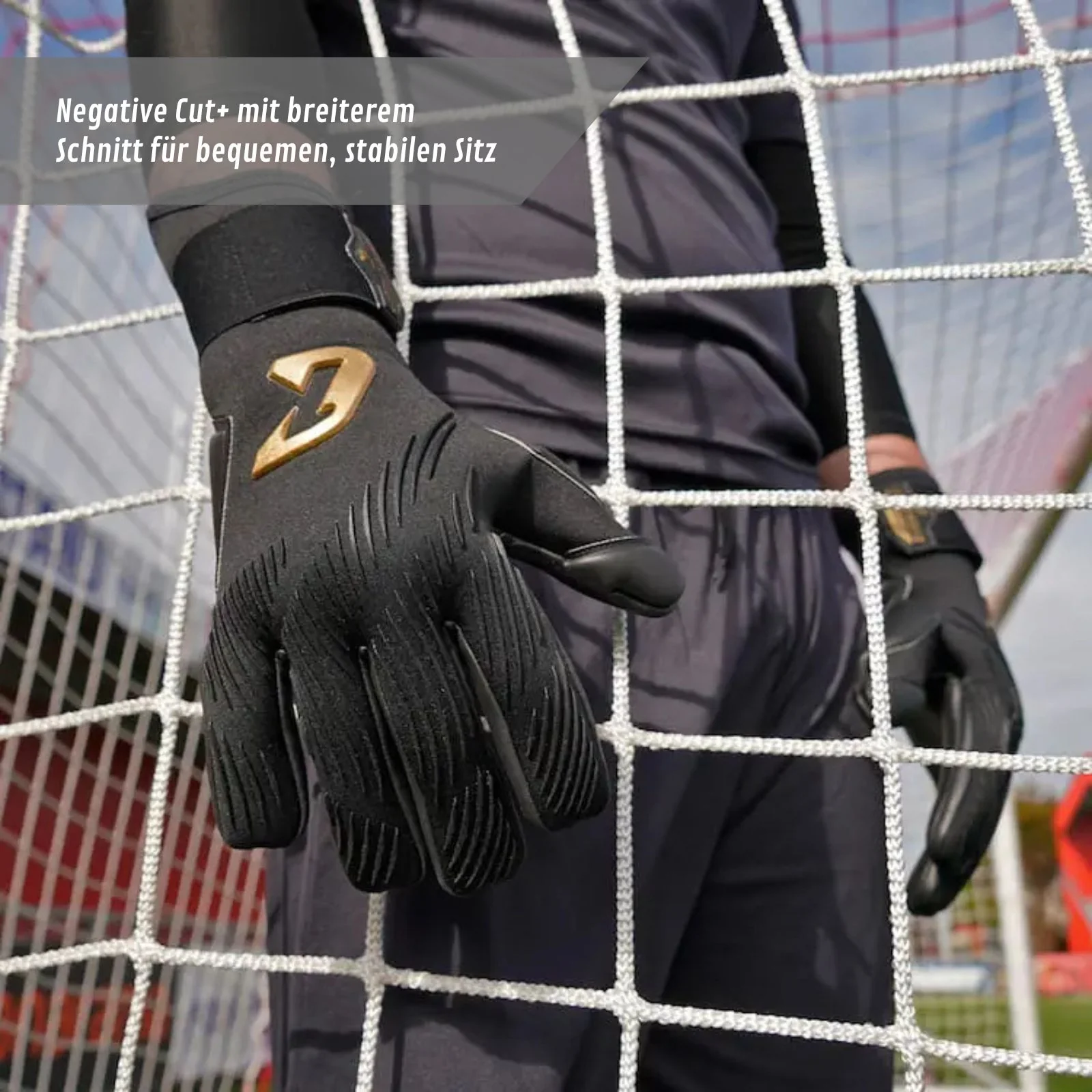 Fussballhandschuhe Invictus Black Gold Gr. 7 Torwart Goalie Handschuhe - Image 5