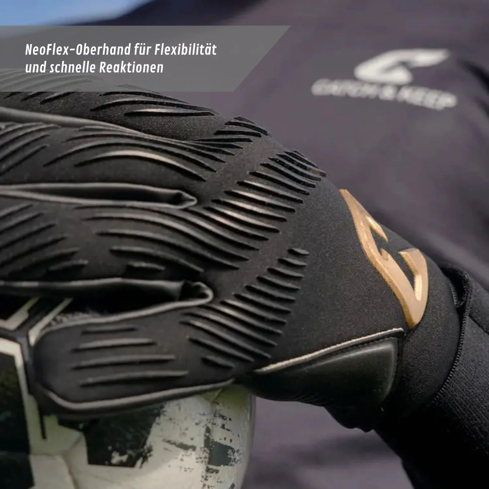 Fussballhandschuhe Invictus Black Gold Gr. 7 Torwart Goalie Handschuhe - Image 6