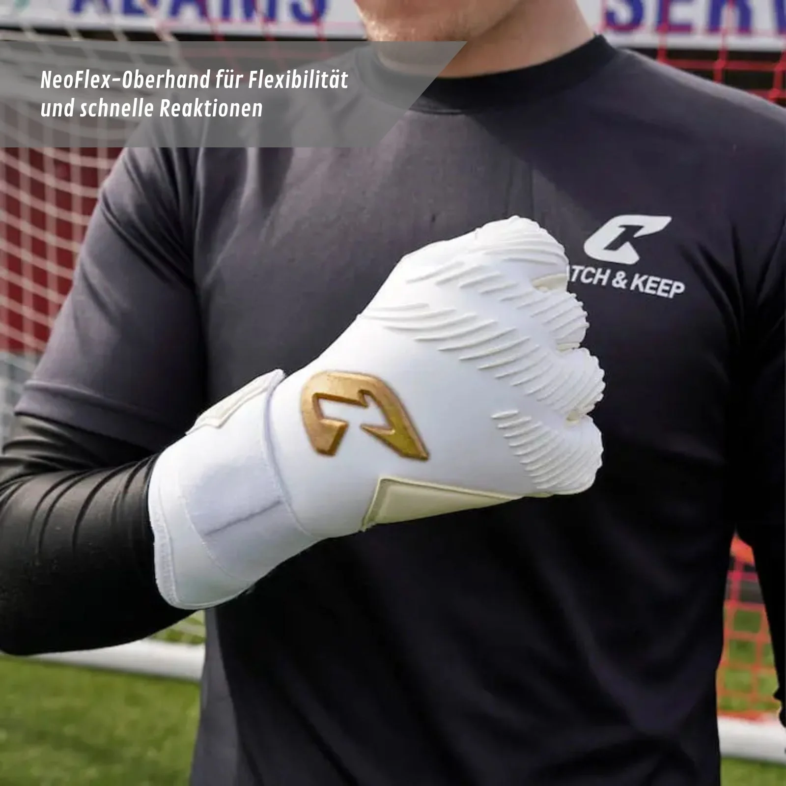 Fussballhandschuhe Invictus White Gold Gr. 11 Torwart Goalie Handschuhe - Image 6