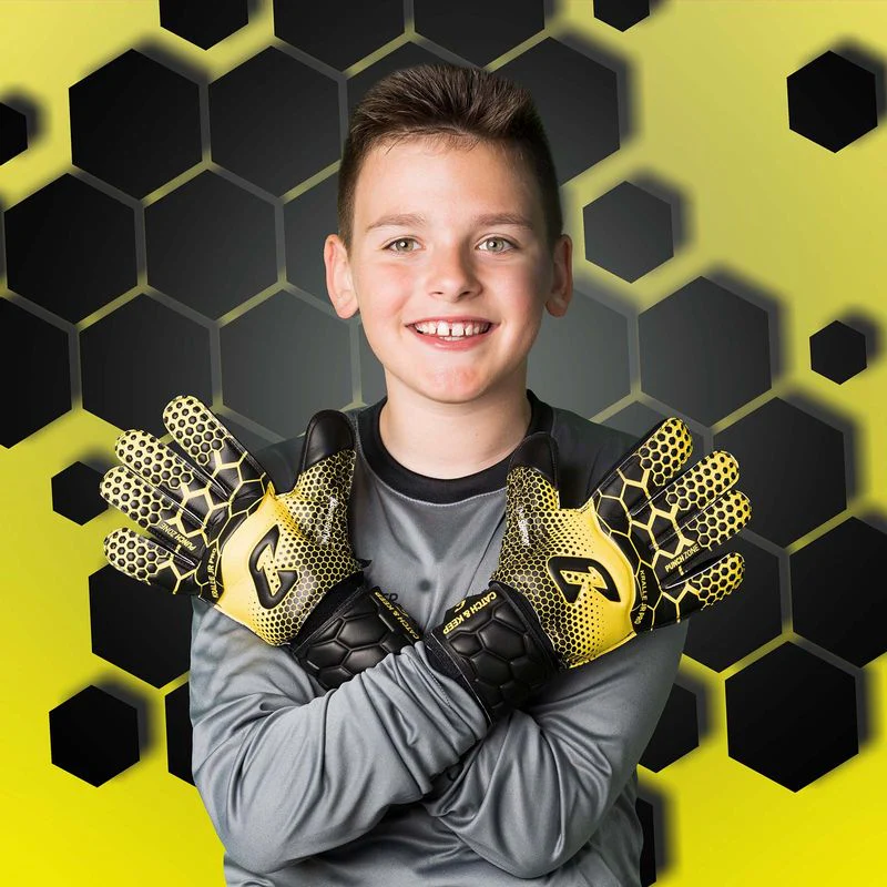 Fussballhandschuhe Kralle Junior Pro 3.0 Gr. 3 Gelb Torwart Keeper Goalie Handschuhe - Image 3