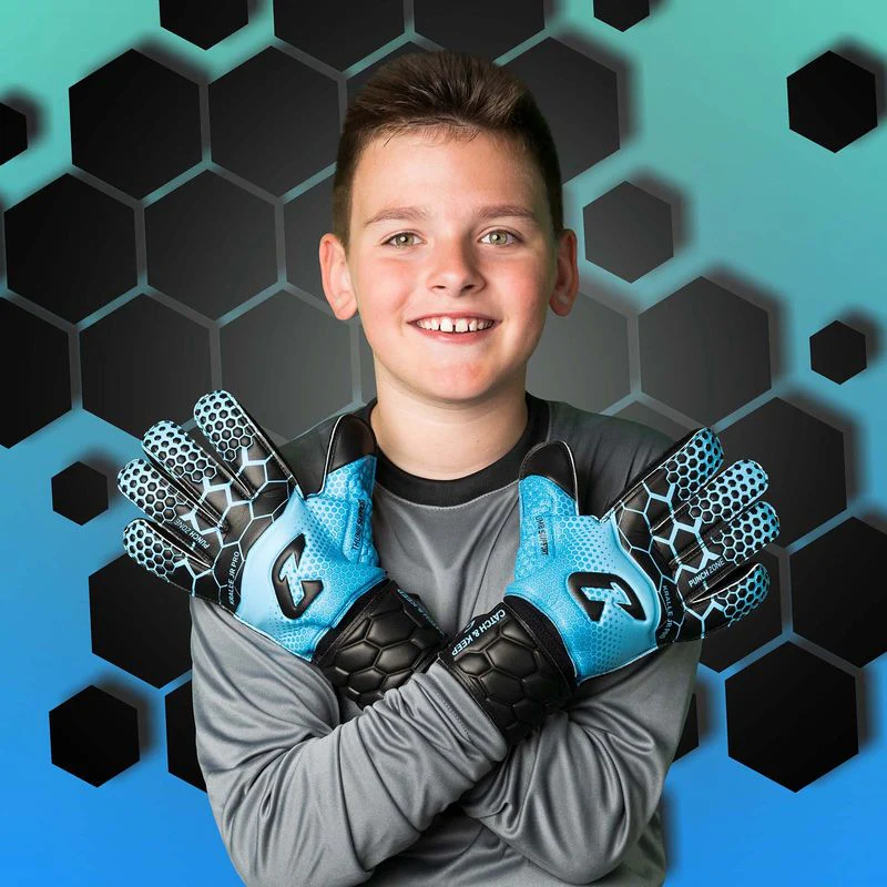 Fussballhandschuhe Kralle Junior Pro 3.0 Gr. 7 Blau Torwart Keeper Goalie Handschuhe - Image 3
