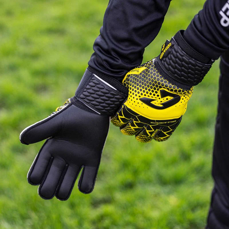 Fussballhandschuhe Kralle Protector Gr. 4 Gelb Torwart Keeper Goalie Handschuhe - Image 4