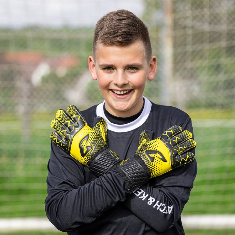 Fussballhandschuhe Kralle Protector Gr. 4 Gelb Torwart Keeper Goalie Handschuhe - Image 5