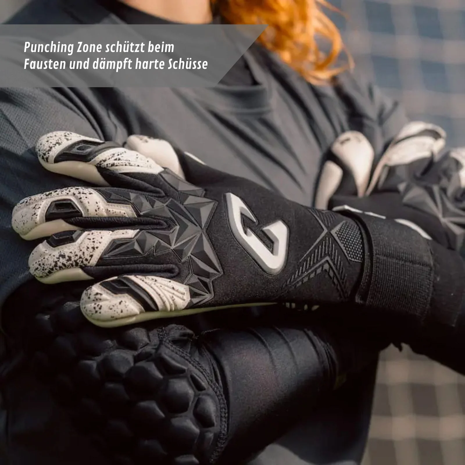 Fussballhandschuhe Pulse X Black Gr. 9 Torwart Goalie Handschuhe - Image 3