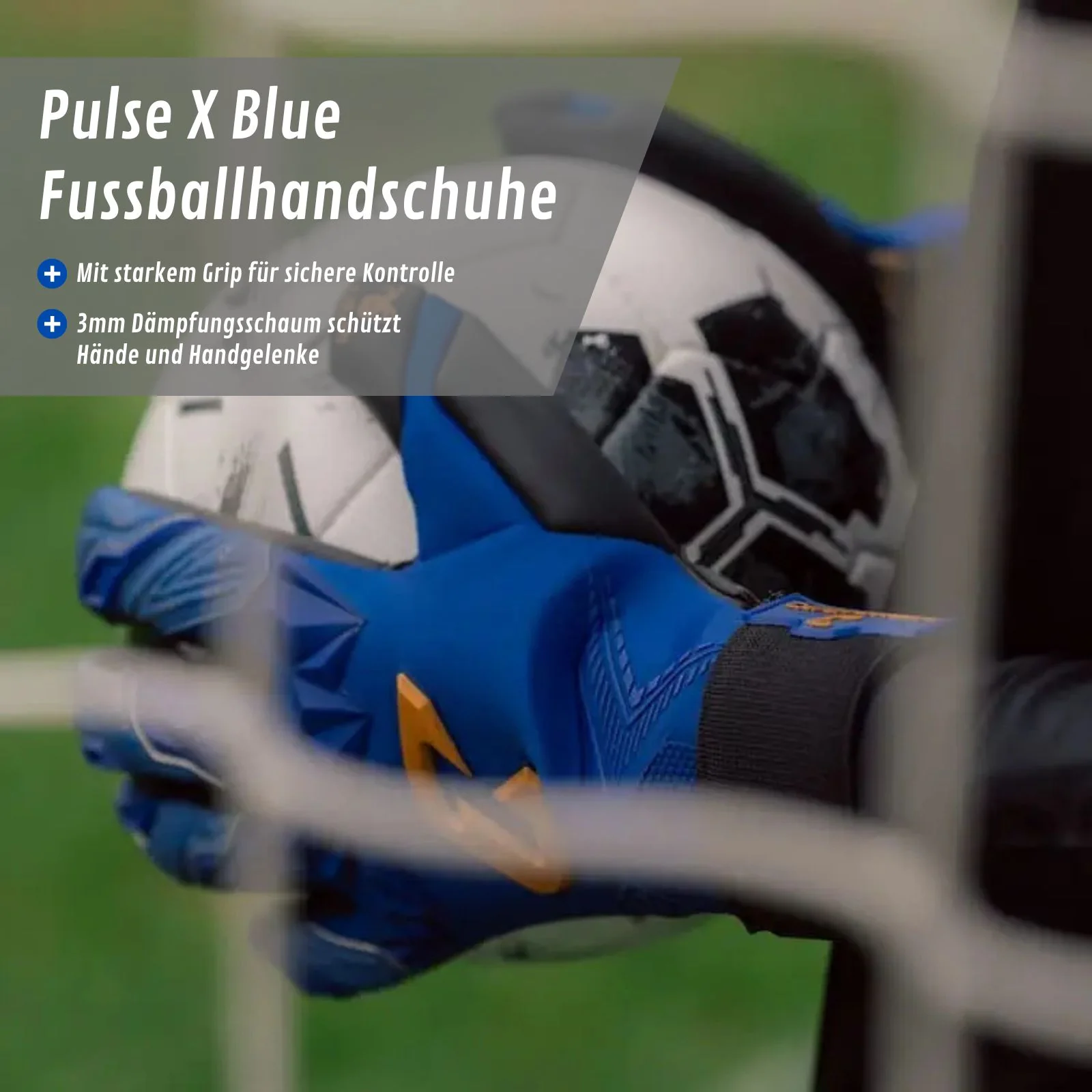 Fussballhandschuhe Pulse X Blue Gr. 8 Torwart Goalie Handschuhe - Image 2