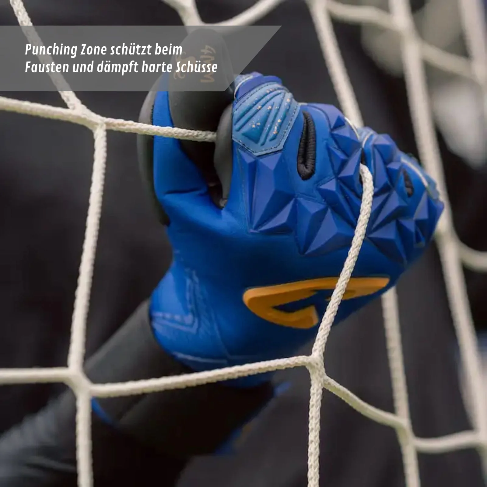 Fussballhandschuhe Pulse X Blue Gr. 8 Torwart Goalie Handschuhe - Image 3