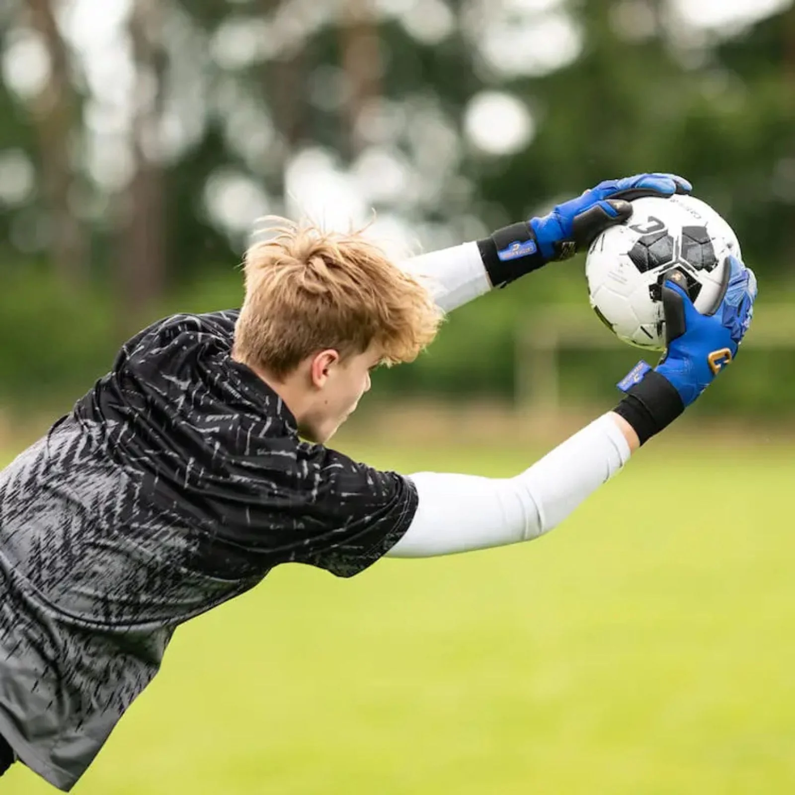 Fussballhandschuhe Pulse X Blue Gr. 8 Torwart Goalie Handschuhe - Image 6