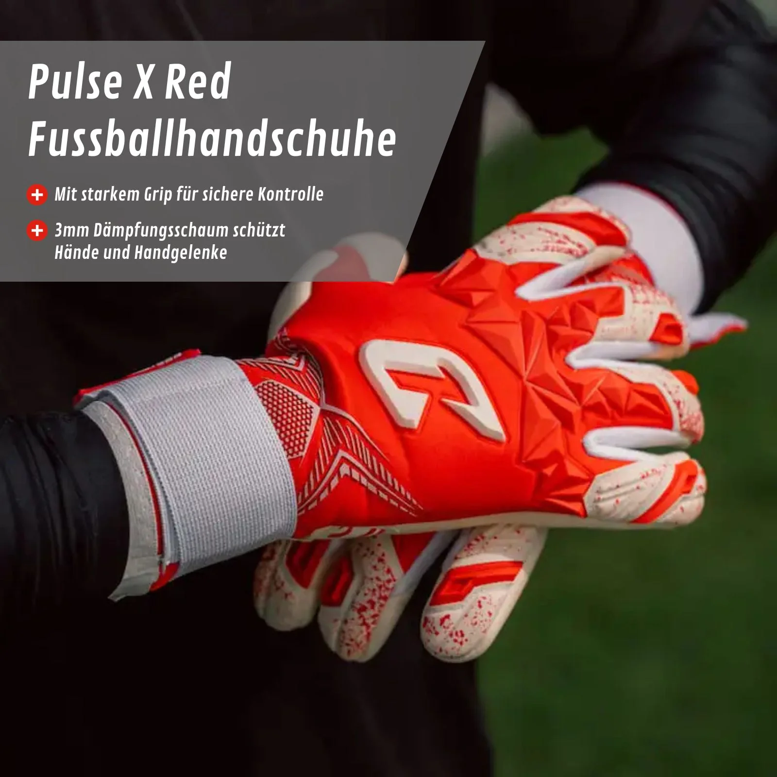 Fussballhandschuhe Pulse X Red Gr. 6 Torwart Goalie Handschuhe - Image 2