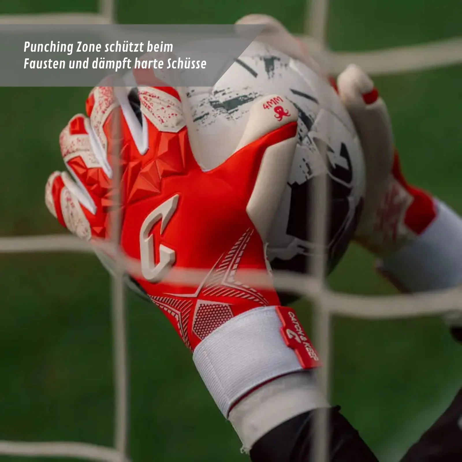 Fussballhandschuhe Pulse X Red Gr. 6 Torwart Goalie Handschuhe - Image 3