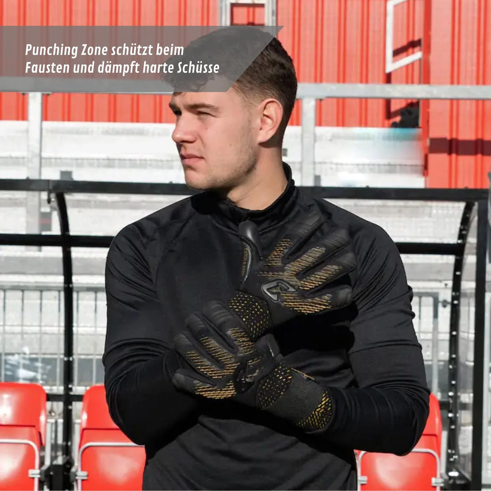 Fussballhandschuhe Revolution Gold Gr. 10 Torwart Goalie Handschuhe - Image 3
