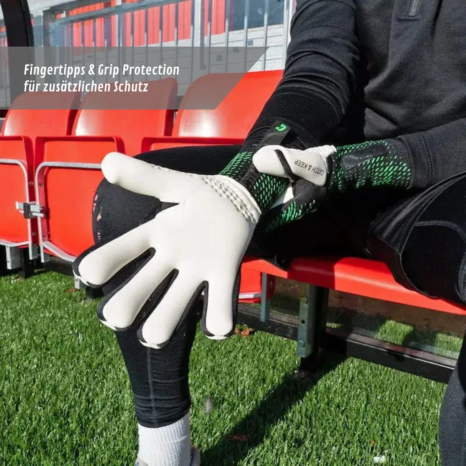 Fussballhandschuhe Revolution Green Gr. 10 Torwart Goalie Handschuhe - Image 6