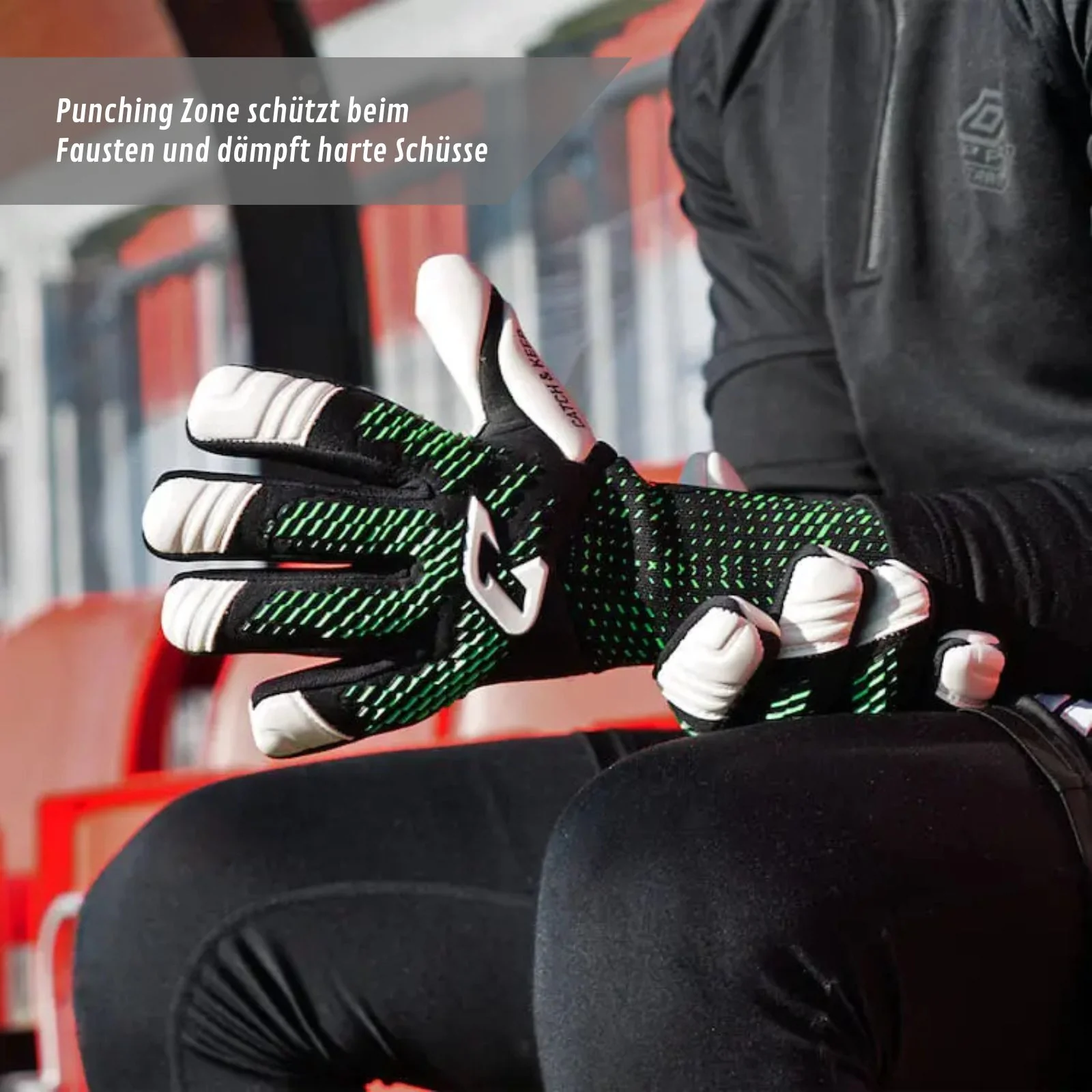 Fussballhandschuhe Revolution Green Gr. 7 Torwart Goalie Handschuhe - Image 3