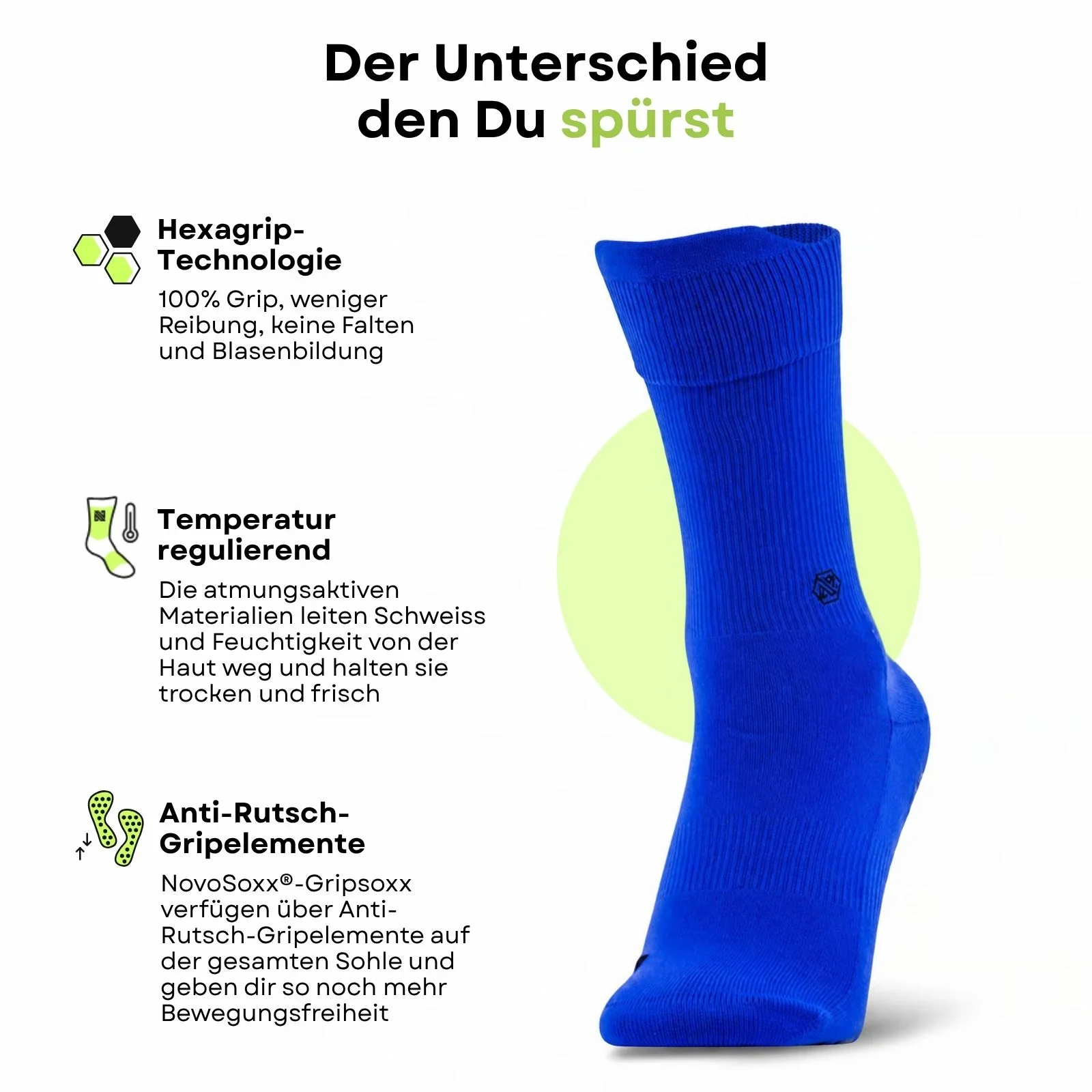 Fussballsocken Gr. 36-41 Sportstrümpfe GripSoxx NX Blau - Image 2