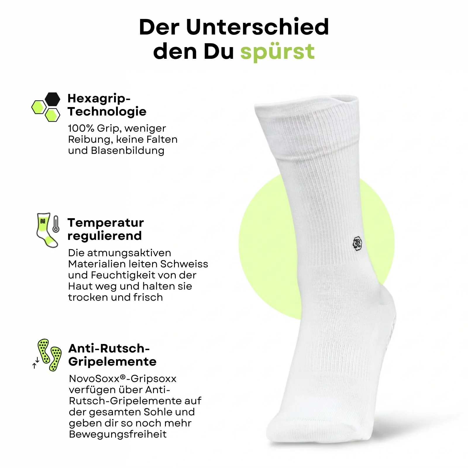 Fussballsocken Gr. 36-41 Fussballstrümpfe Grip Socken GripSoxx NX Weiss - Image 2