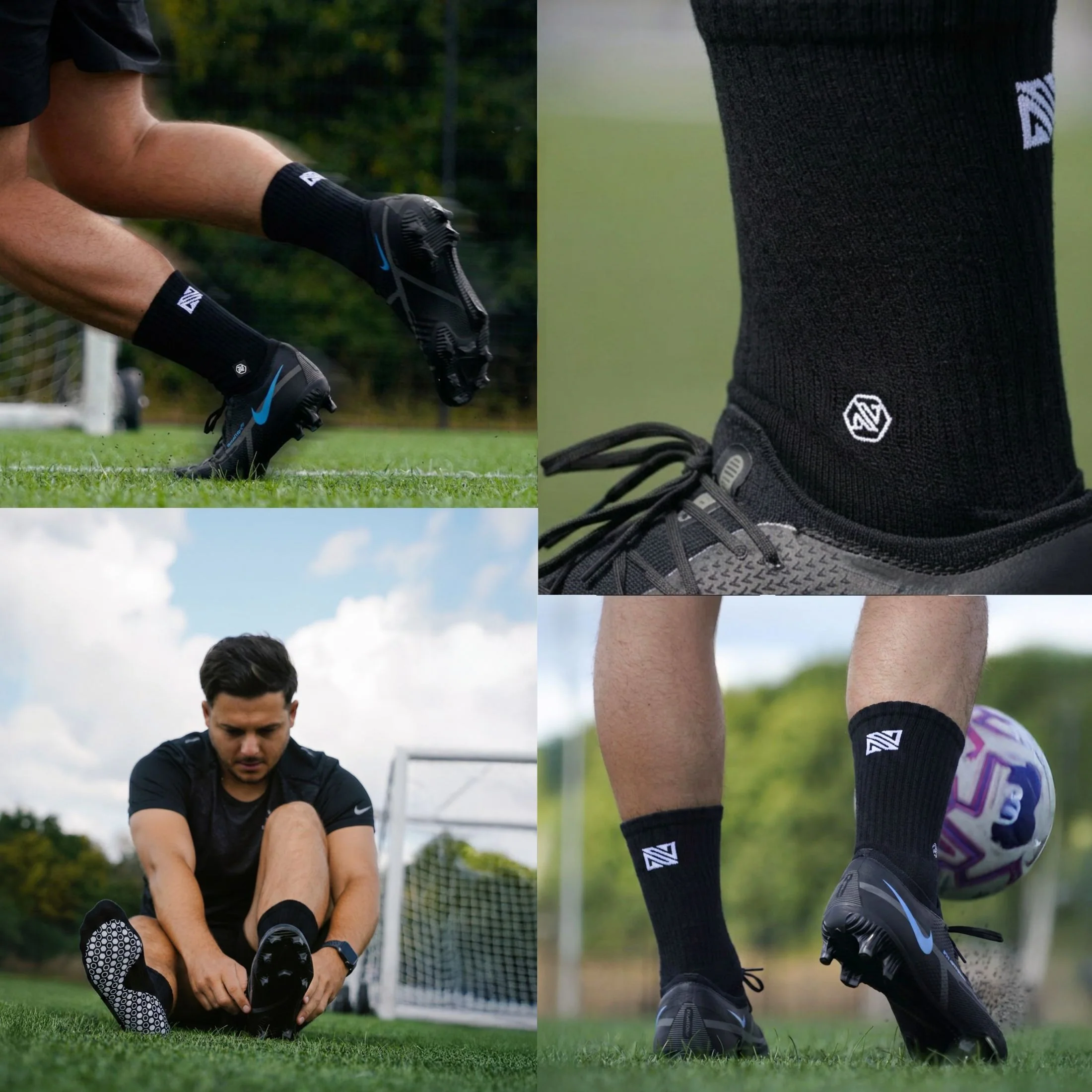 Fussballsocken Gr. 36-41 Sportstrümpfe GripSoxx SE Schwarz - Image 5