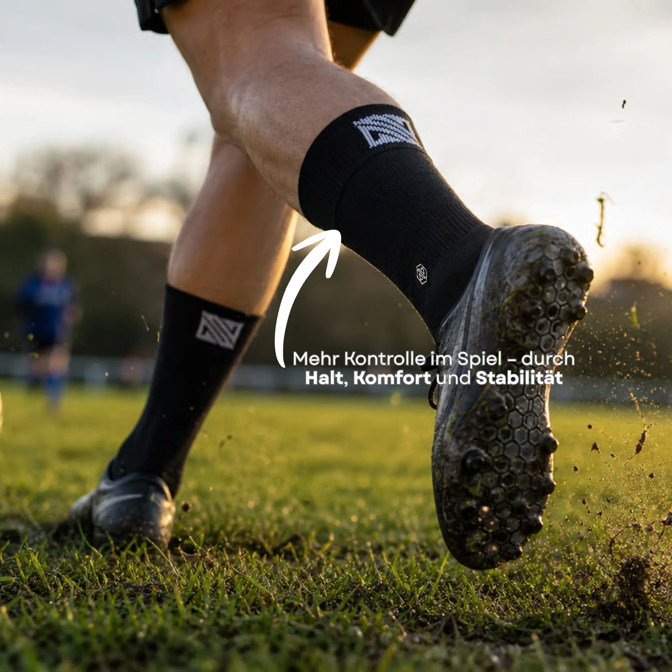 Fussballsocken Gr. 42-47 Sportstrümpfe GripSoxx NX Schwarz - Image 4