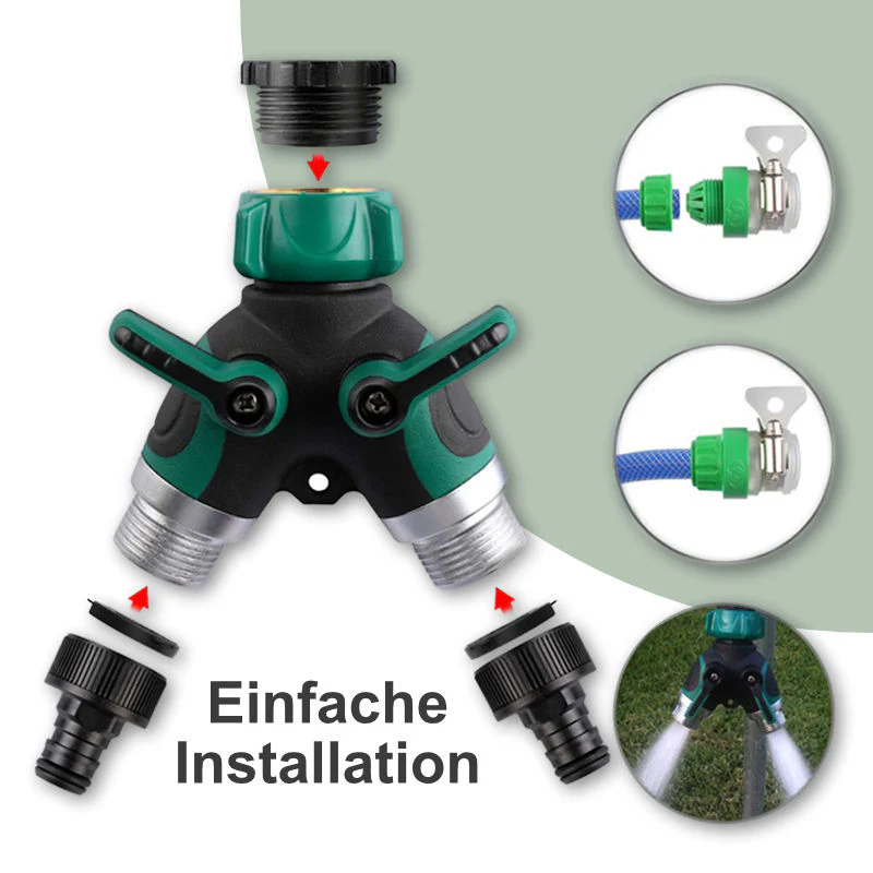 Garten 2-Wege-Wasserverteiler Wasserhahnadapter Wasserhahn-Splitter - Image 6