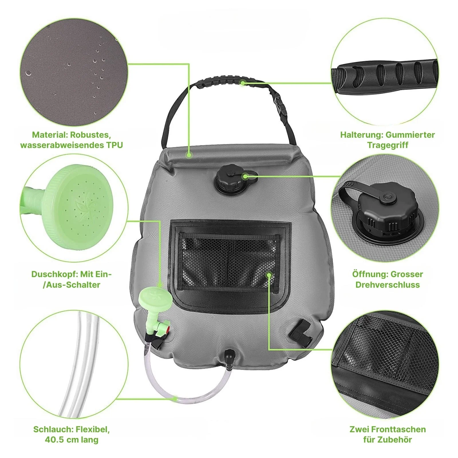 Gartendusche Duschtasche Aufheizbare Outdoor-Dusche - Image 3