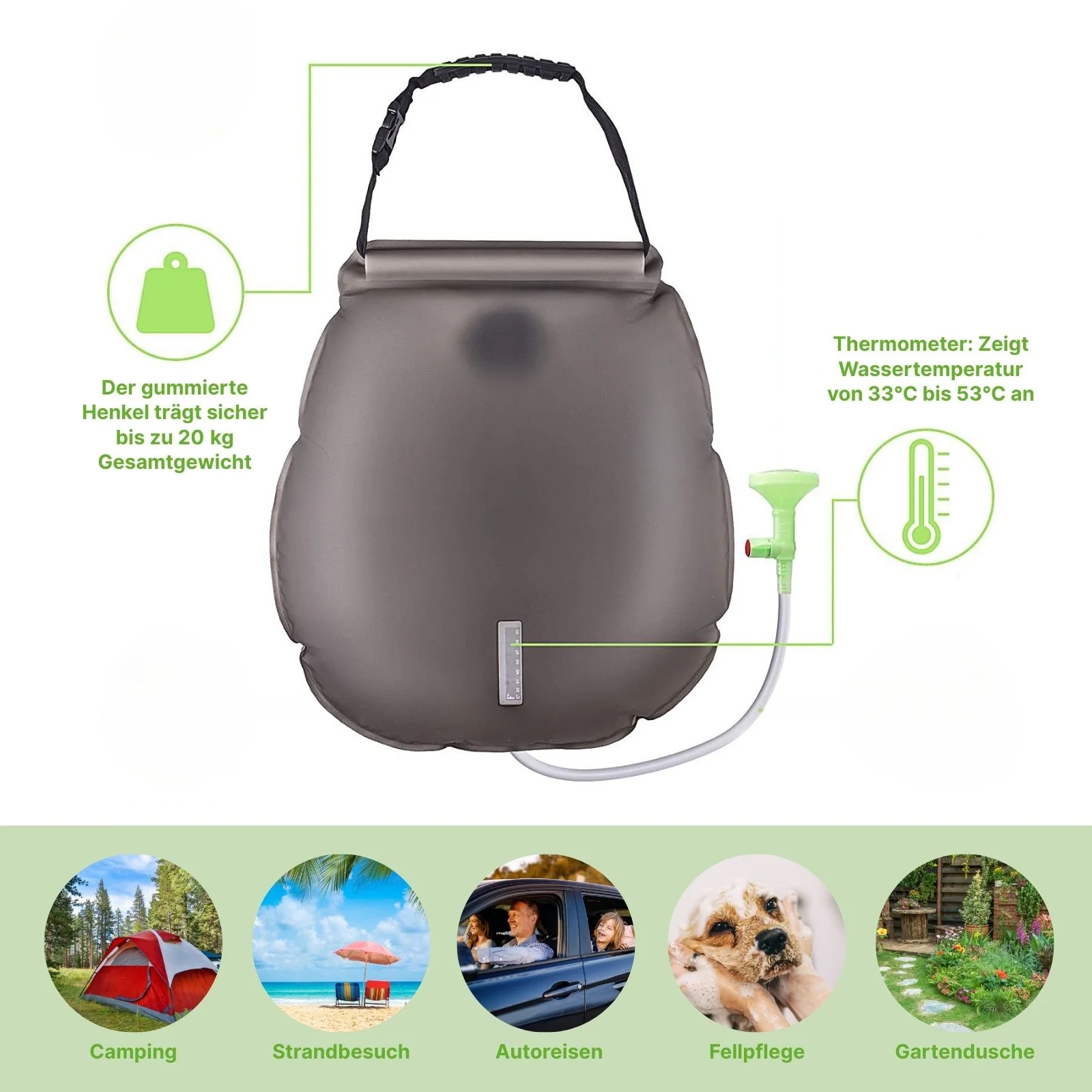 Gartendusche Duschtasche Aufheizbare Outdoor-Dusche - Image 4