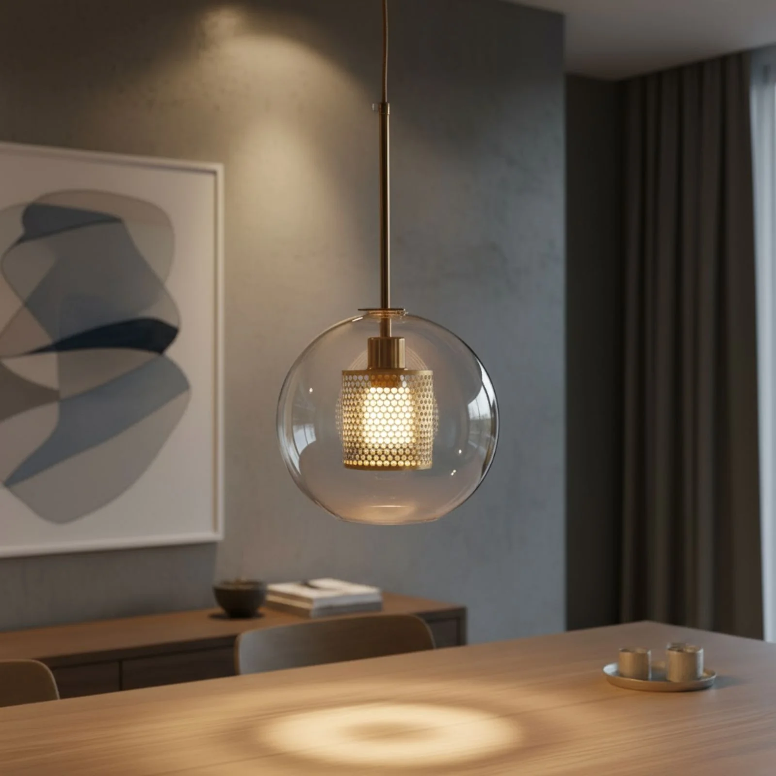 Glas-Deckenleuchte Deckenlampe Hängelampe Pendelleuchte Hängeleuchte - Image 2