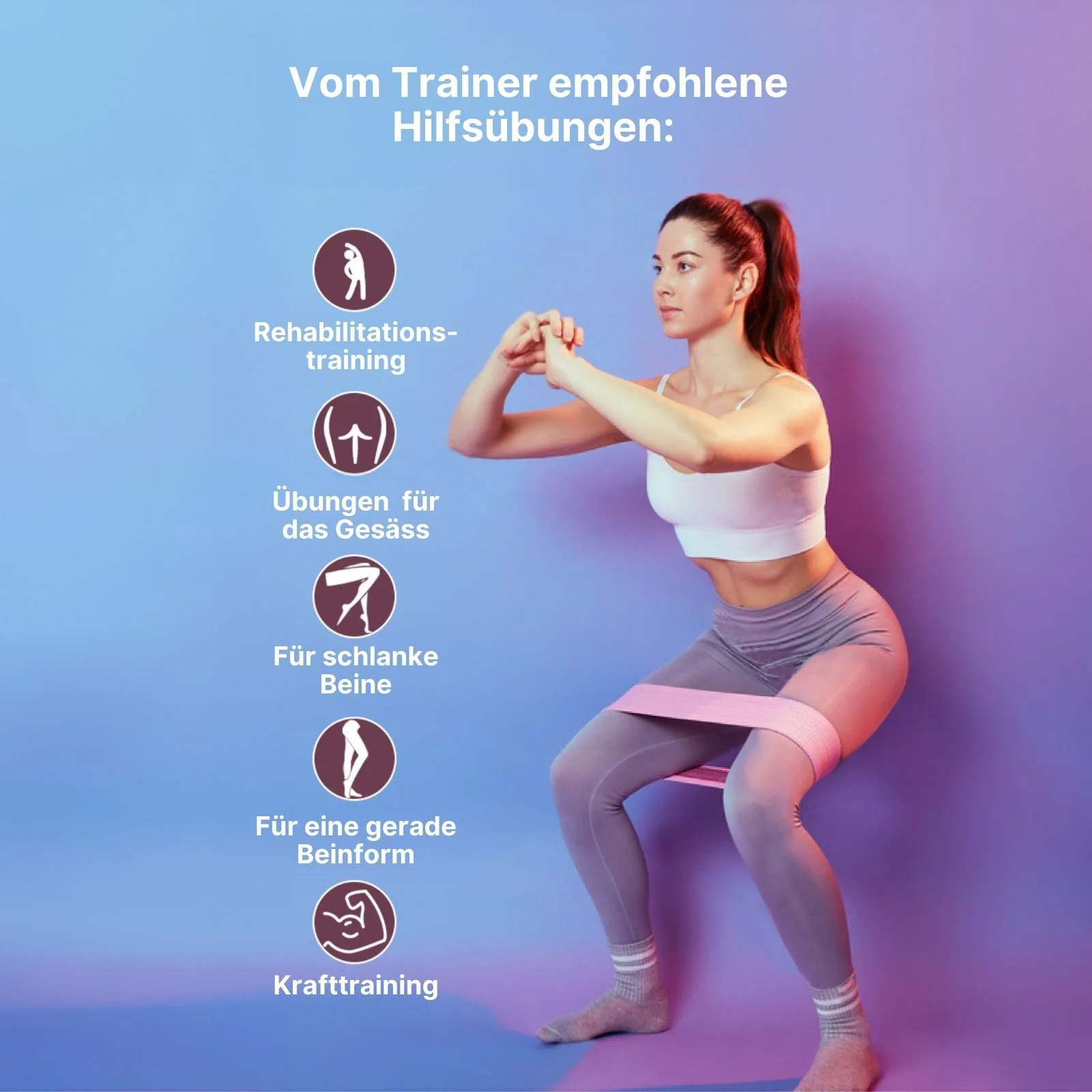 Glute-Band Hip-Resistance-Band Trainingsband Booty-Band Fitnessband - Image 7