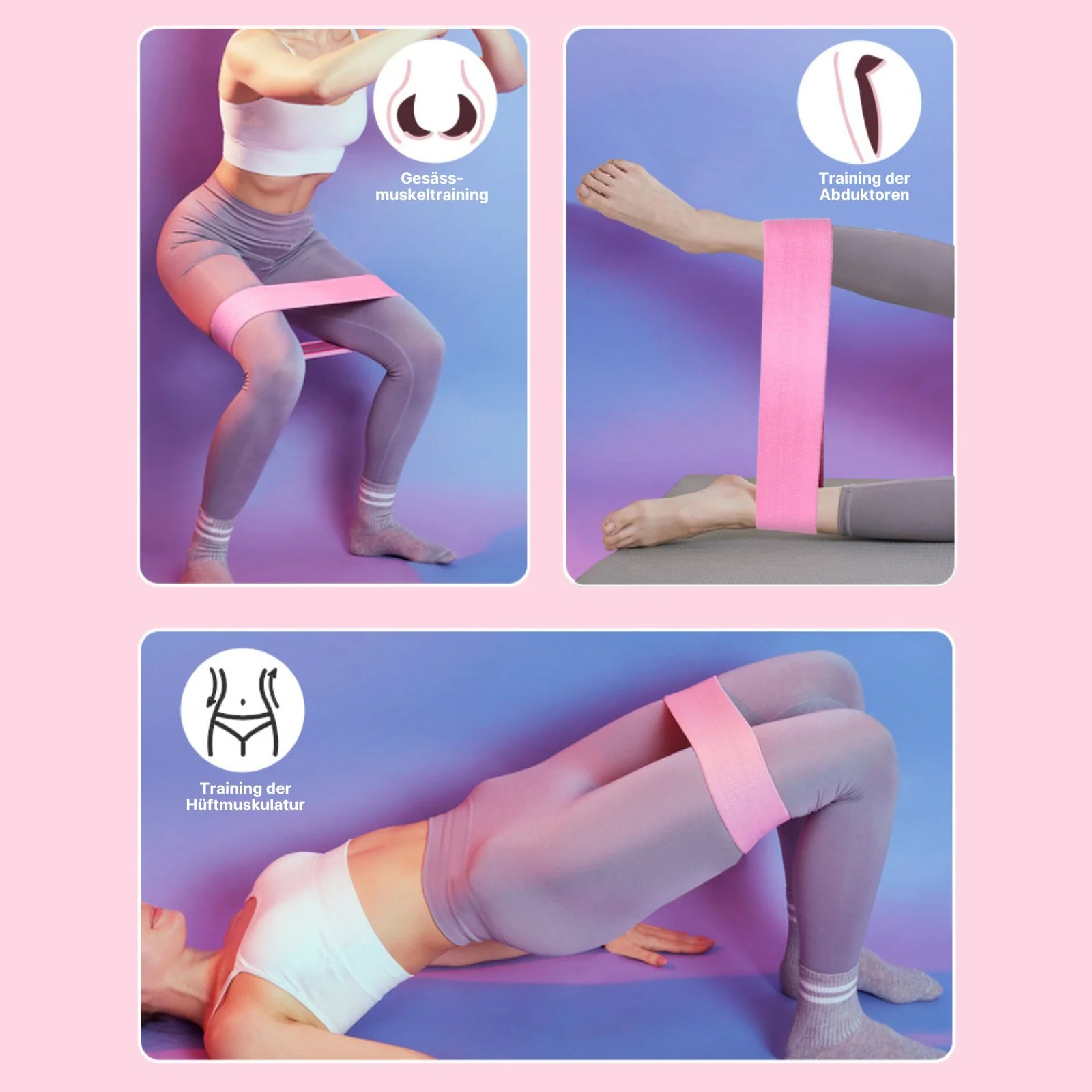 Glute-Band Hip-Resistance-Band Trainingsband Booty-Band Fitnessband - Image 9