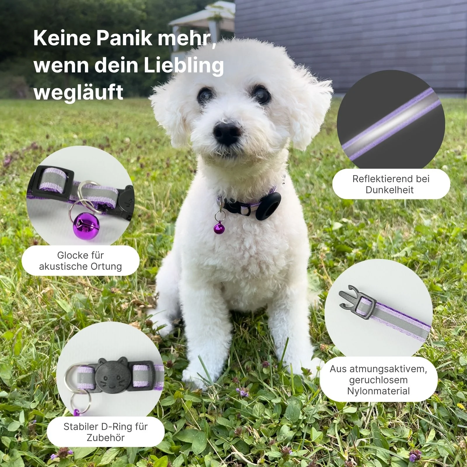 Halsband Katzenhalsband mit Airtag-Halterung Hundehalsband - Image 3