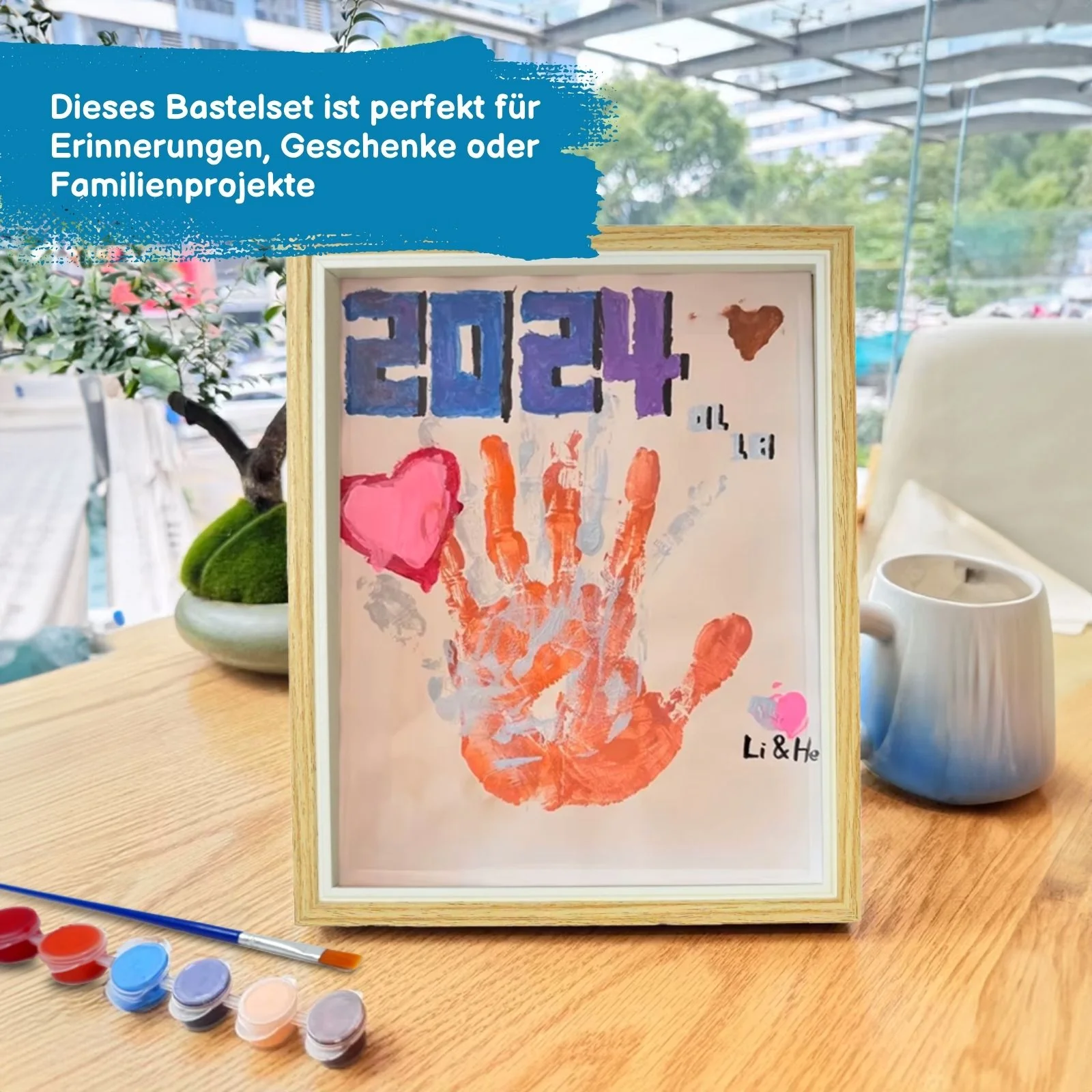 Handabdruck-Bilderrahmenset Bastelset Handabdrücke Baby Hand- und Fussabdruck-Set - Image 2