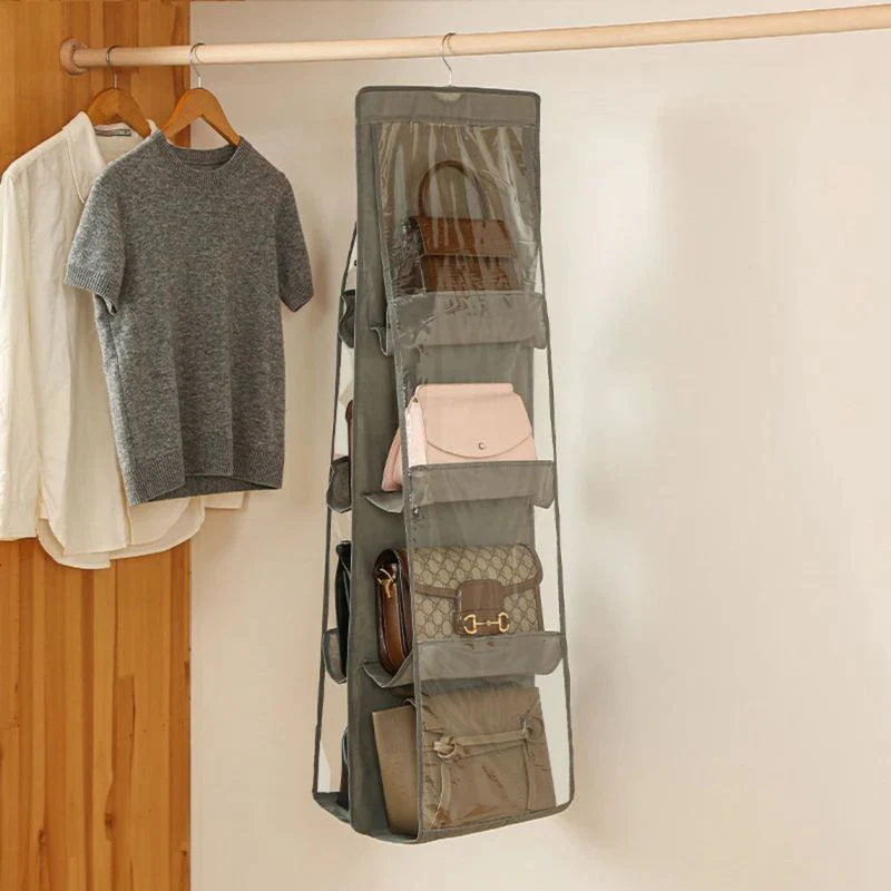Handtaschen Organizer Hängende Aufbewahrungstasche 8 Fächer Grau - Image 2