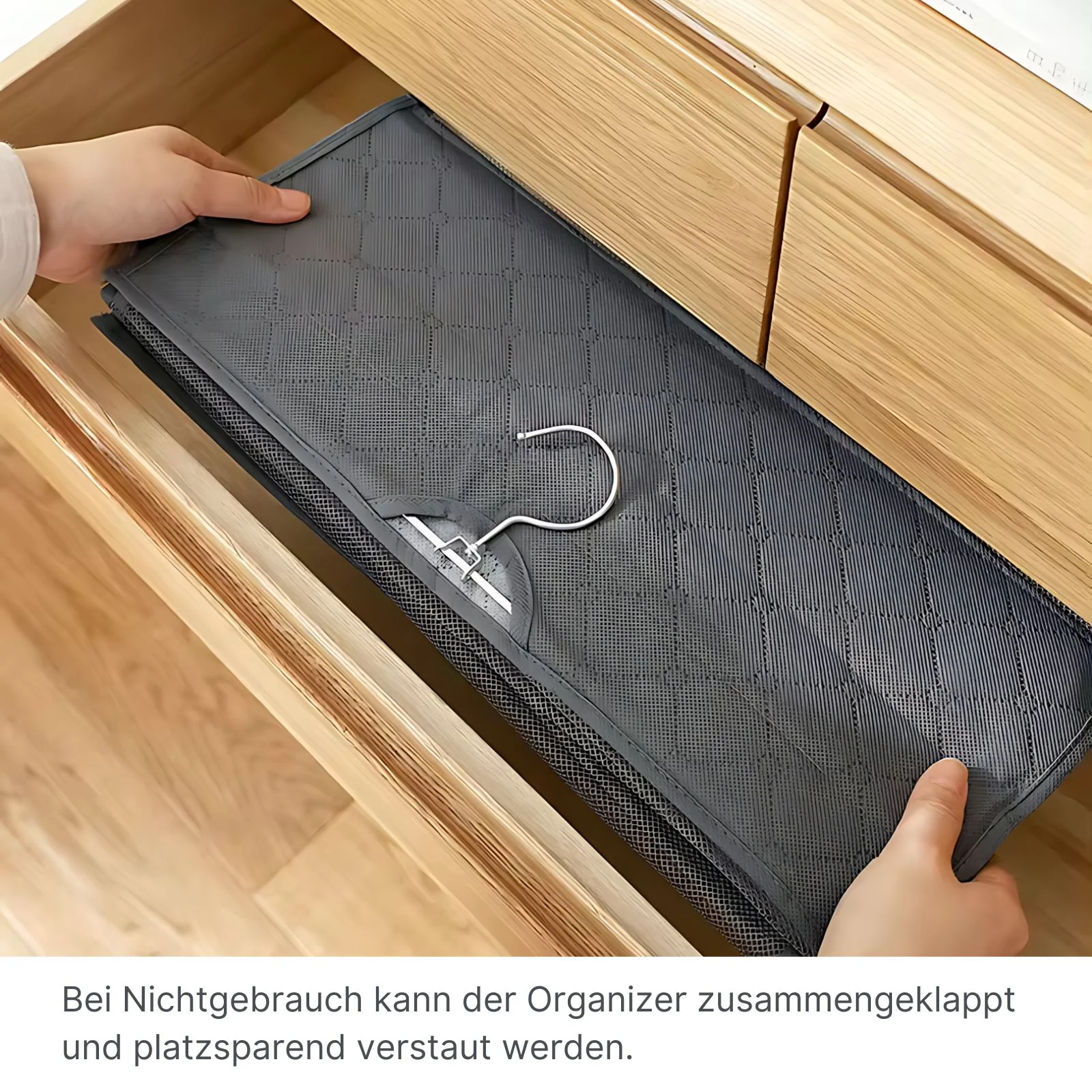 Hängeaufbewahrung Handtaschen-Organizer zum Aufhängen 3 Fächer Grau - Image 4