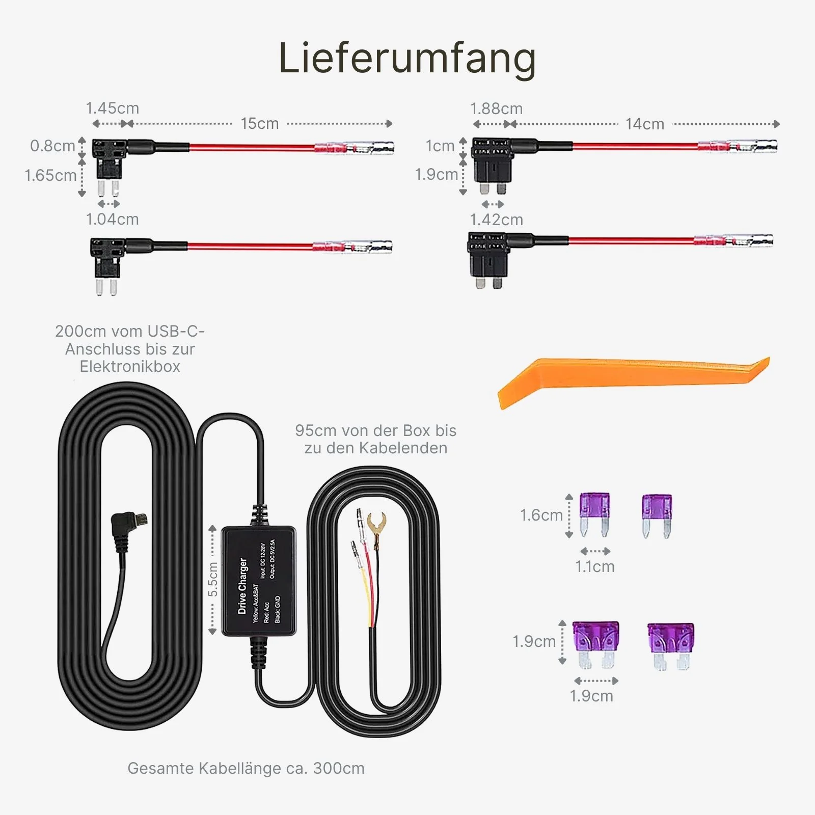Dashcam-Hardwire-Kit Einbau-Kit für Dauerstrom Stromanschluss-Set - Image 3