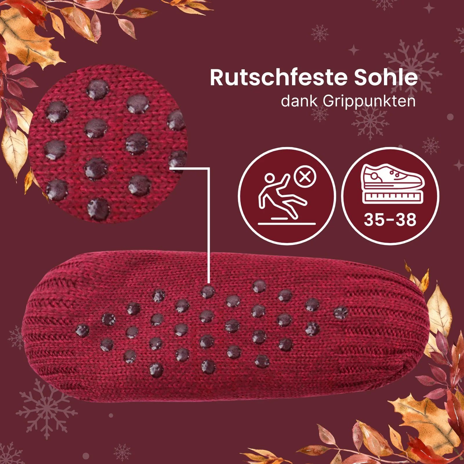 Hausschuhe Gr. 35-38 Wintersocken Kuschelsocken Fuzzy-Socken Pantoffeln - Image 2