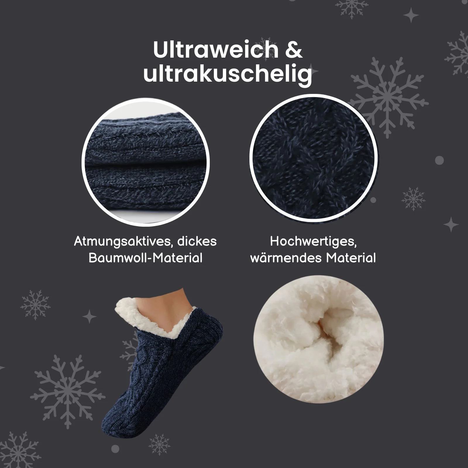 Hausschuhe Gr. 43-46 Kuschelsocken Pantoffeln Wintersocken Fuzzy-Socken - Image 3