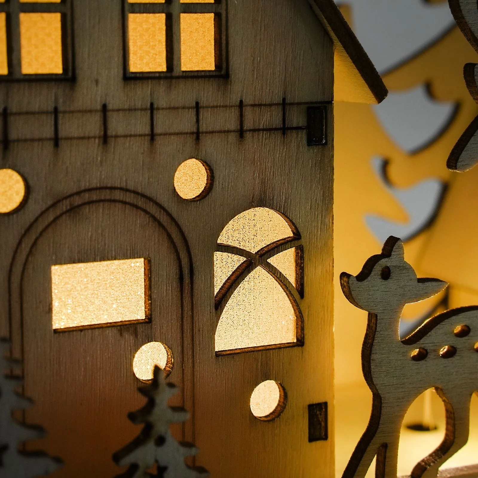 Holz-Adventskalender Weihnachtskalender 24 Schubladen mit LED - Image 7