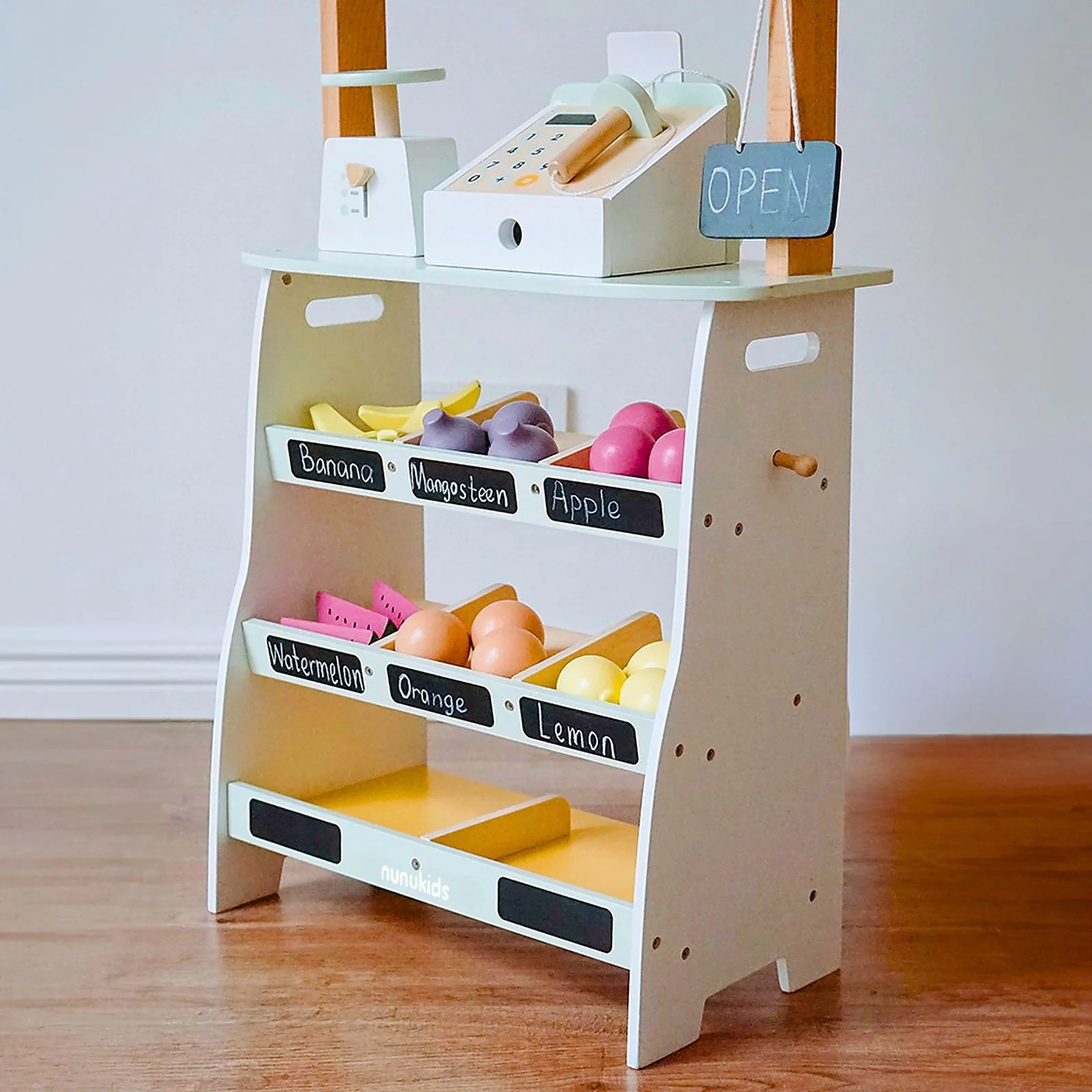 Holz-Kaufladen mit Zubehör Kinder-Verkaufsstand Früchte- und Obststand - Image 10