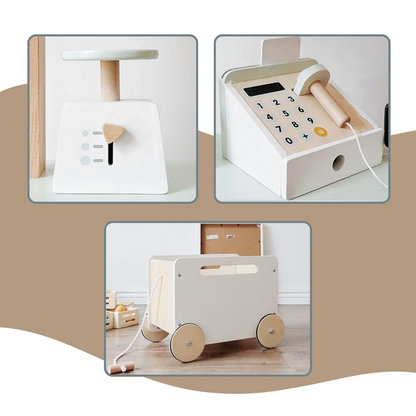 Holz-Kaufladen mit Zubehör Kinder-Verkaufsstand Früchte- und Obststand - Image 3