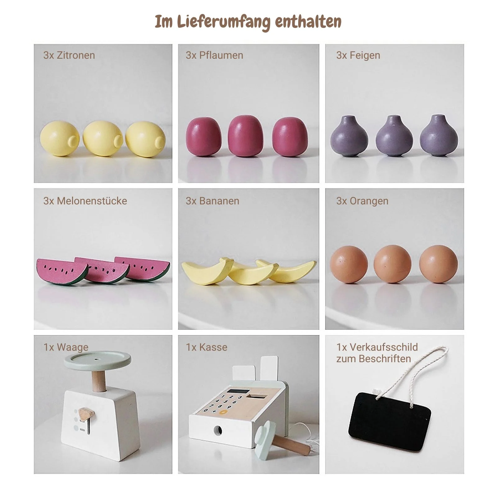 Holz-Kaufladen mit Zubehör Kinder-Verkaufsstand Früchte- und Obststand - Image 8