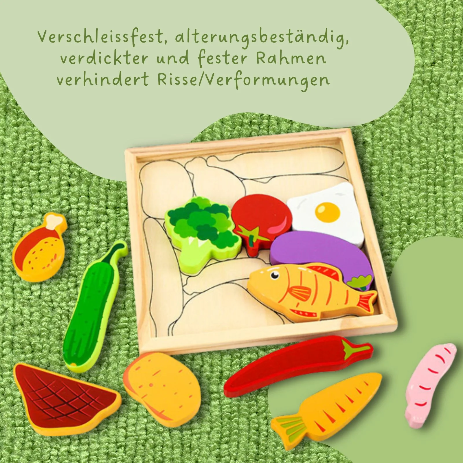 Holz-Puzzle für Kleinkinder Lebensmittelpuzzle Bildungsspielzeug - Image 5
