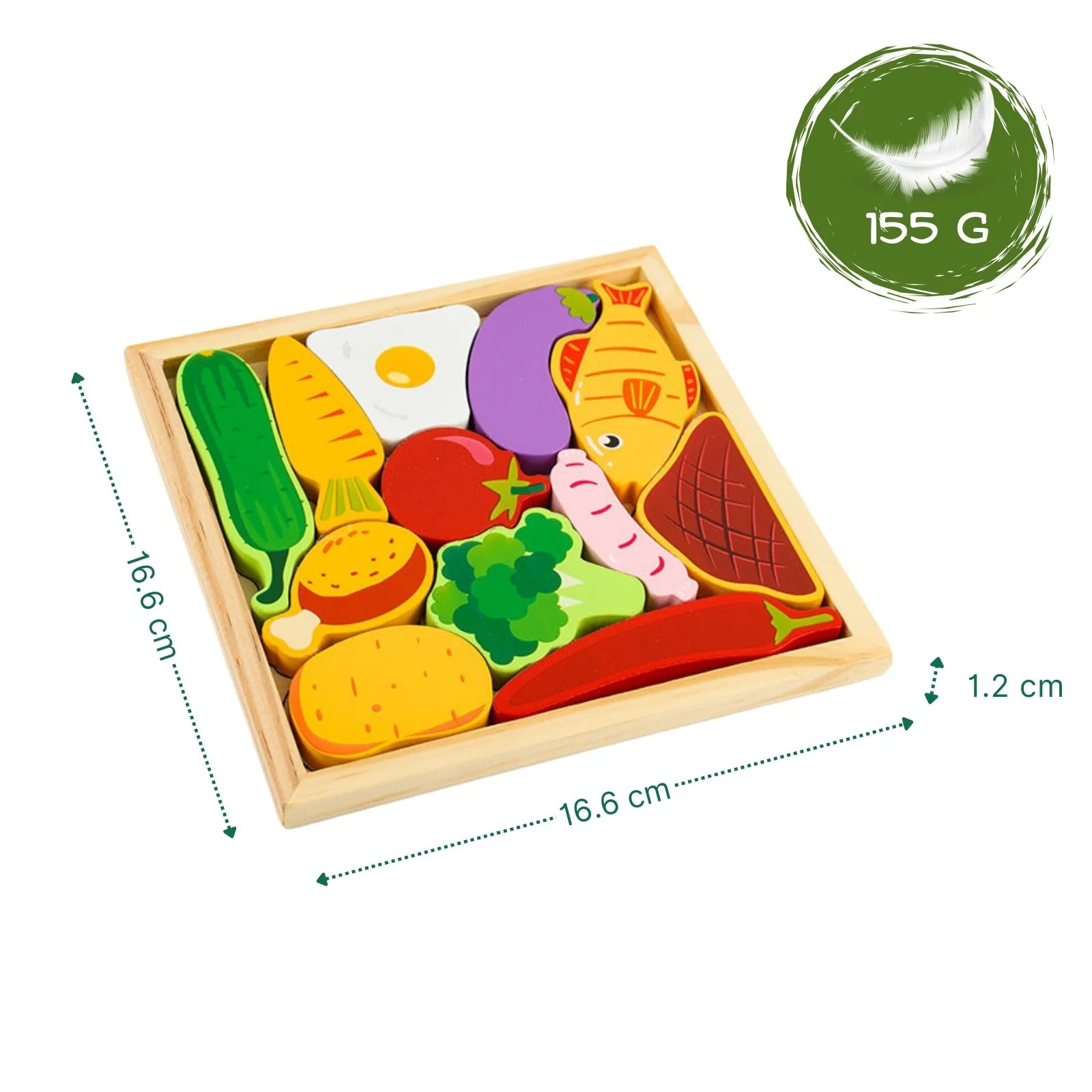 Holz-Puzzle für Kleinkinder Lebensmittelpuzzle Bildungsspielzeug - Image 6