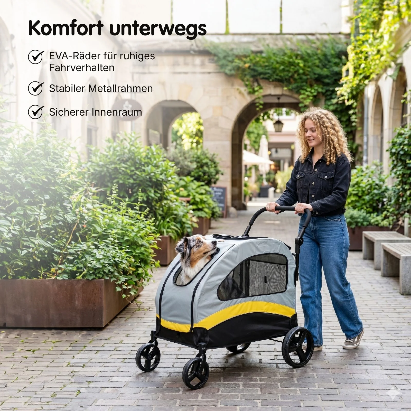 Hundebuggy Gr. XL Haustierwagen Hundetransport Hundewagen Hundestroller - Image 5