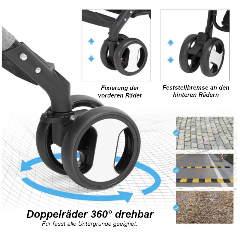 Hundebuggy Haustierwagen Trolley klappbar vierfache Doppelräder - Image 6