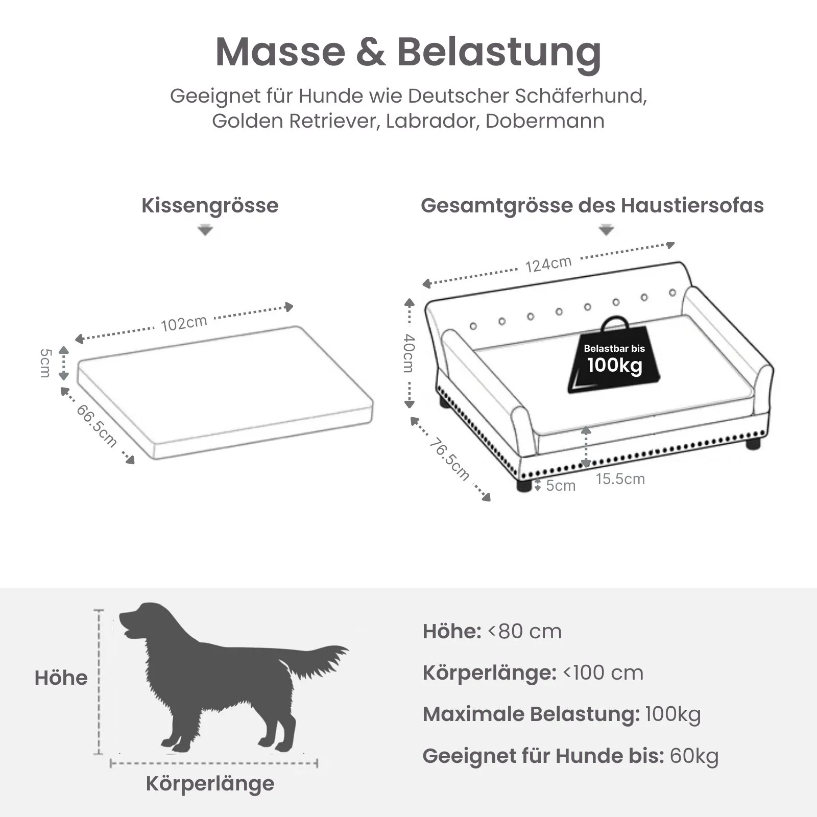 Hundecouch Grösse XL Liegeplatz Hundesofa Hundebett Haustiersofa - Image 5