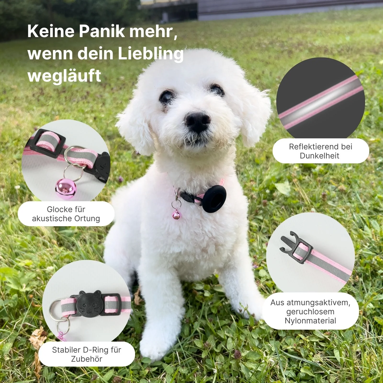 Hundehalsband mit Airtag-Halterung Katzenhalsband Halsband - Image 3