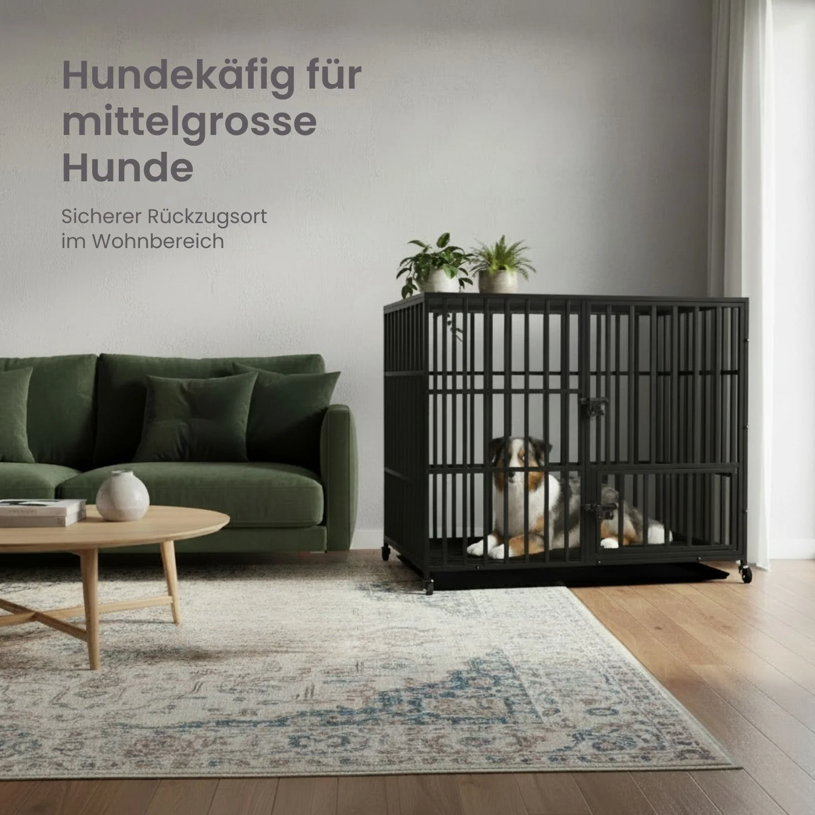 Hundekäfig Grösse L Hundebox Haustierkäfig Indoor-Käfig Metallkäfig - Image 4