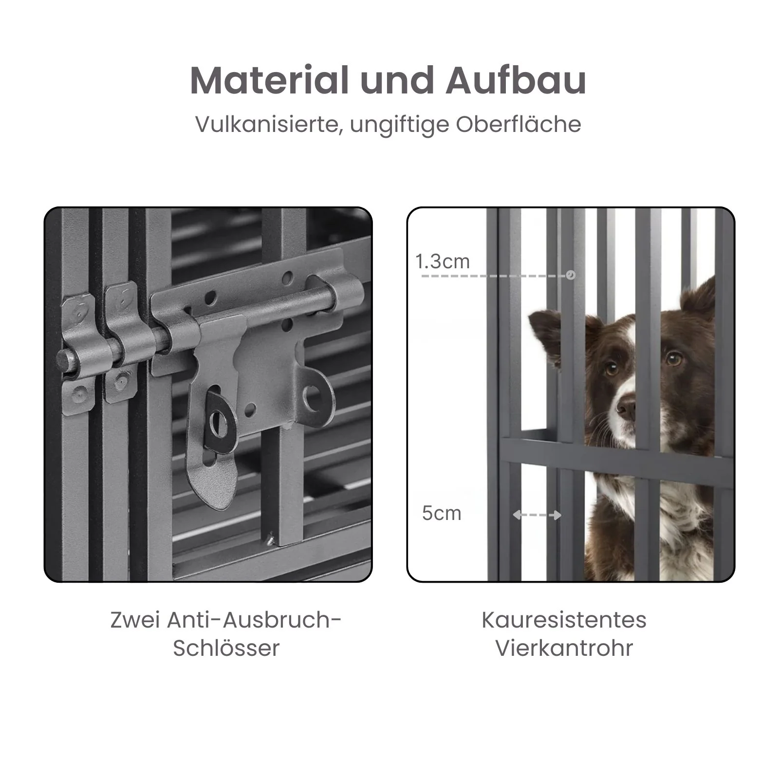 Hundekäfig Grösse L Hundebox Haustierkäfig Indoor-Käfig Metallkäfig - Image 6