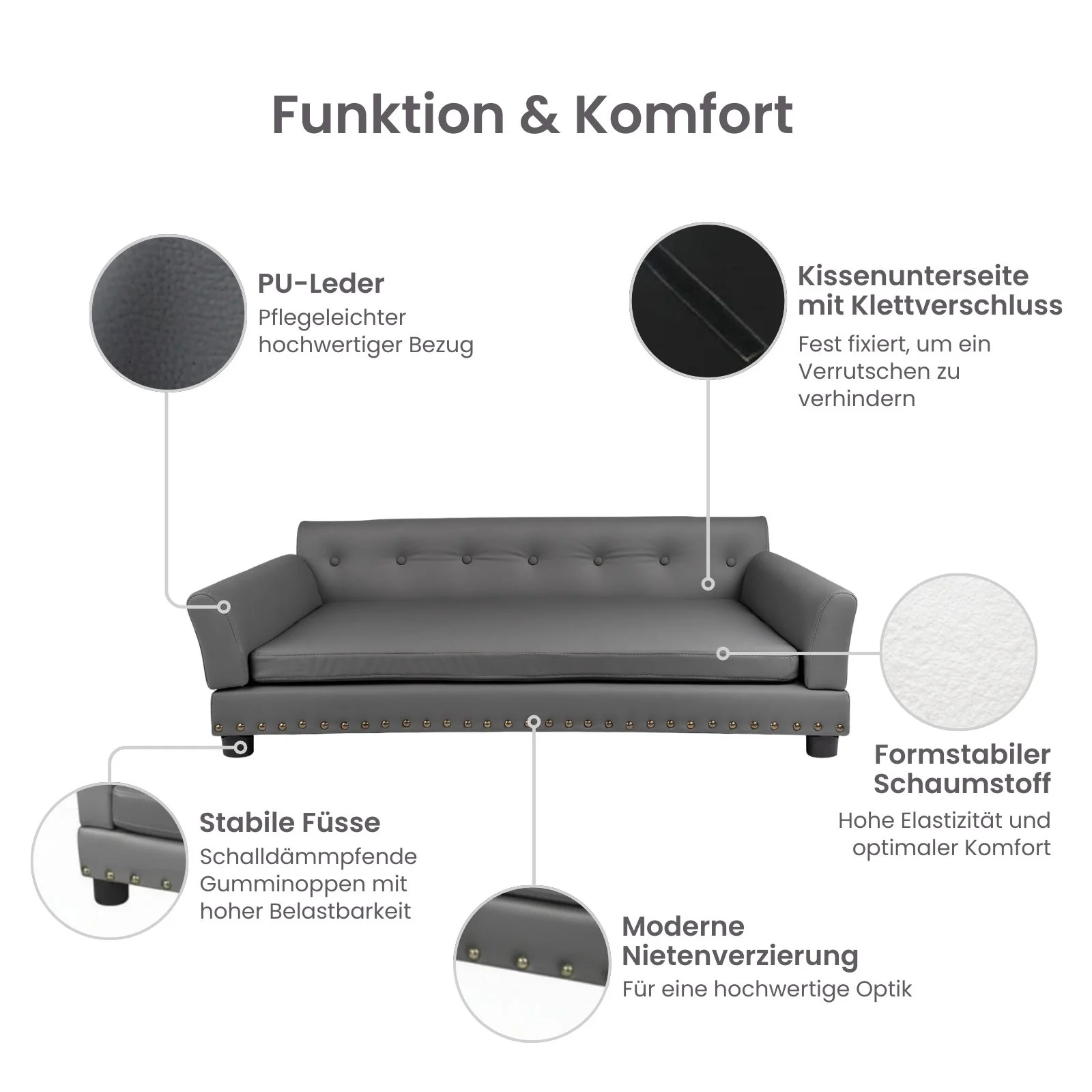 Hundesofa Grösse XL Liegeplatz Hundebett Haustiersofa Hundecouch - Image 3