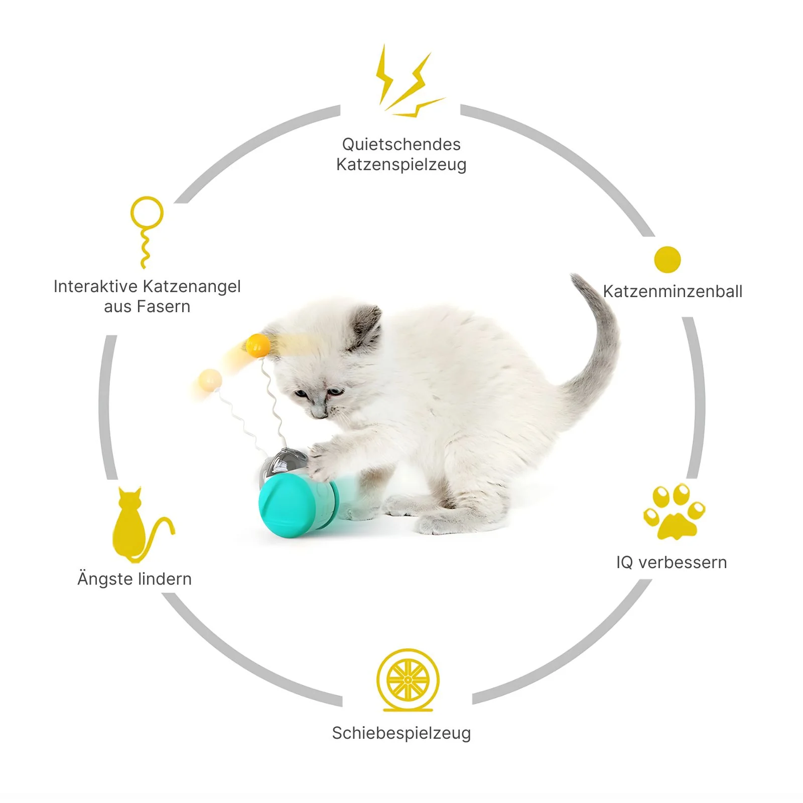 Interaktives Katzenspielzeug Balance-Schwung-Spielzeug Katzenfederspielzeug Katzenkugel - Image 6