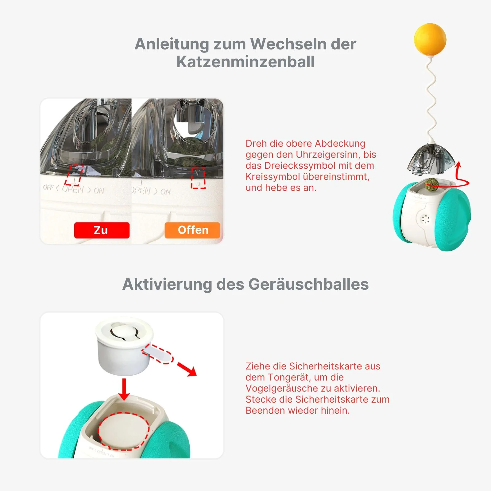 Interaktives Katzenspielzeug Balance-Schwung-Spielzeug Katzenfederspielzeug Katzenkugel - Image 9