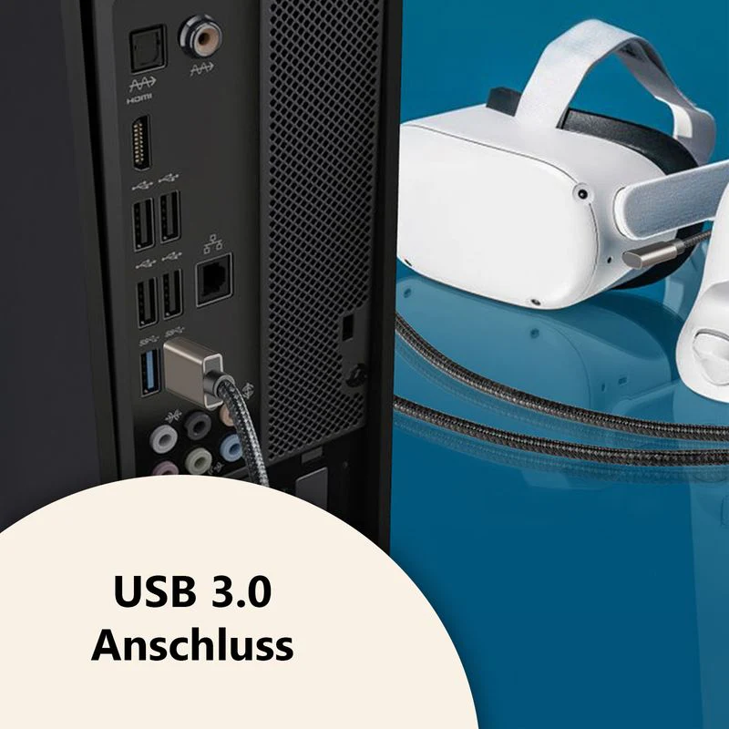 Kabel für VR Brille 5m Datenkabel für Oculus Quest 1 + 2 VR Headset - Image 4